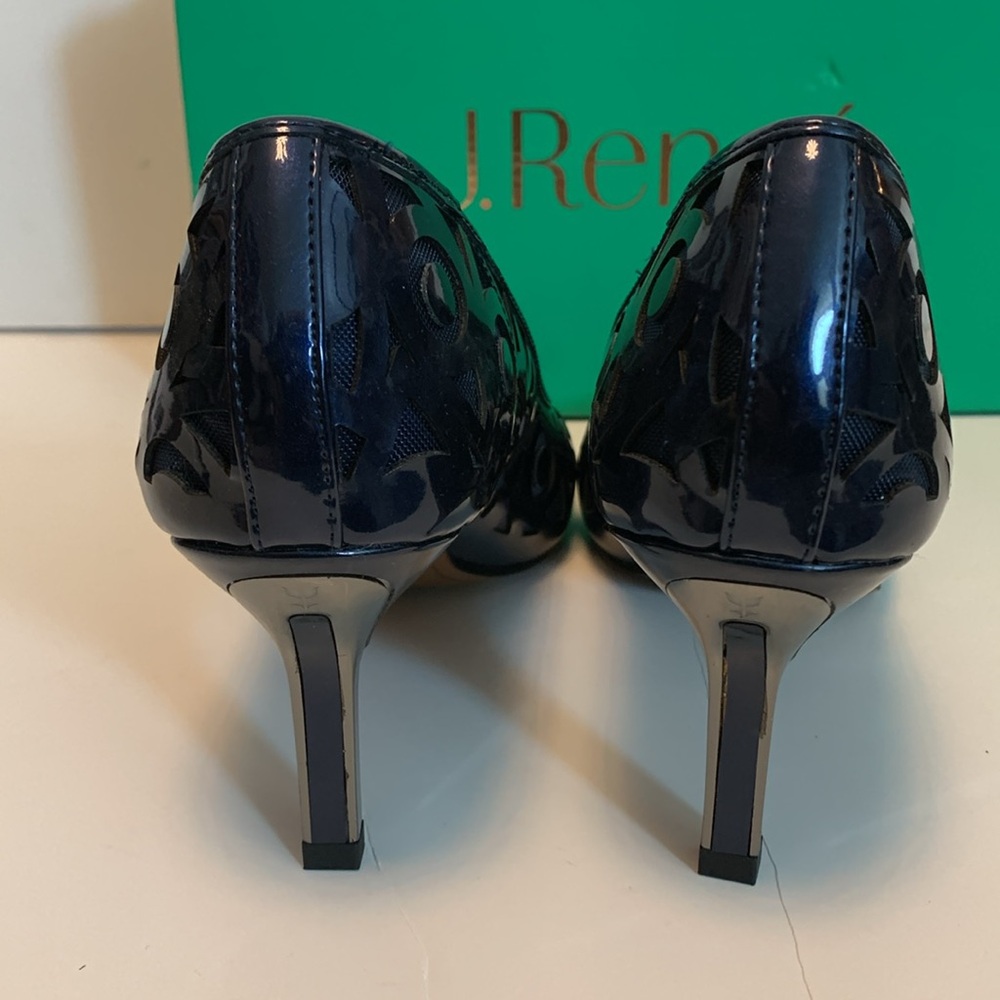 J Renee Navy Jameena Pointed Toe Pumps size 9 1/2 W - Picture 4 of 8